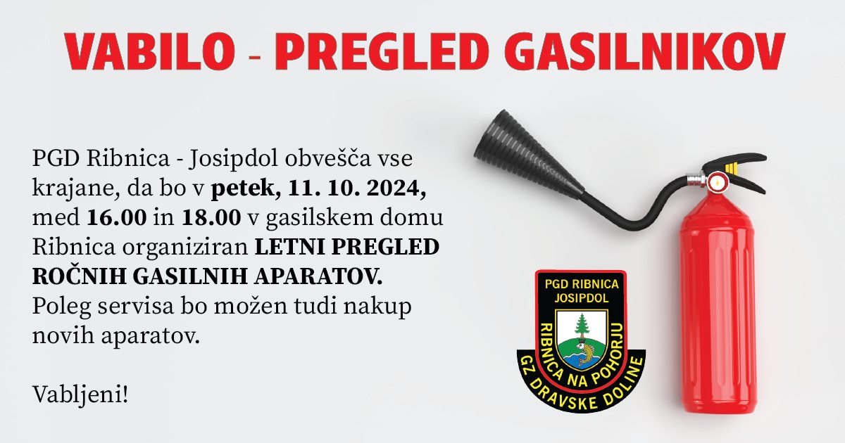 Pregled gasilnih aparatov